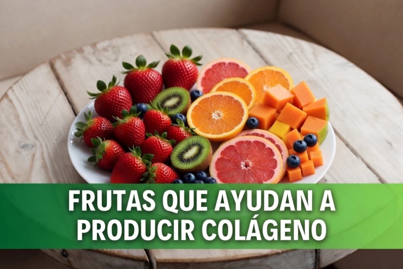 Variedad de frutas ricas en colágeno sobre una mesa