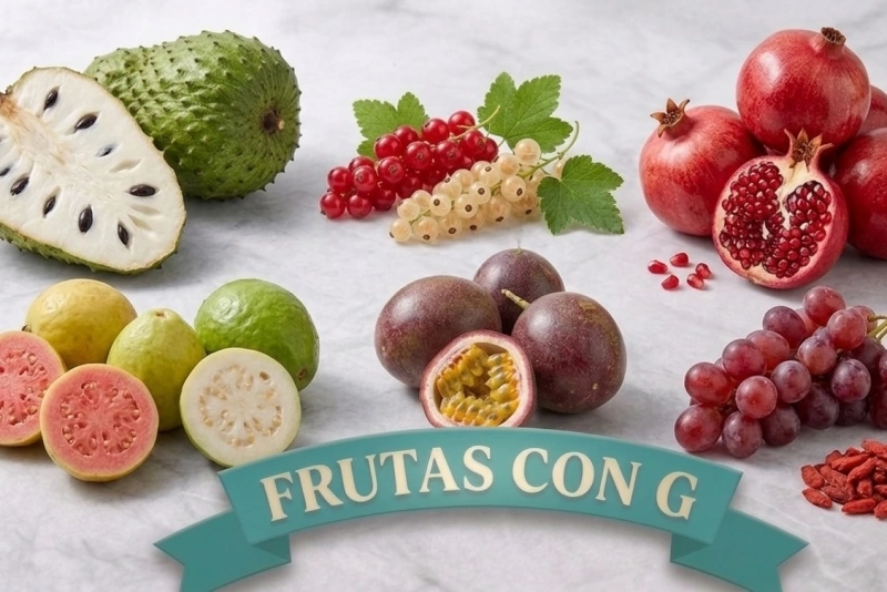 Variedad de frutas que comienzan con la letra G
