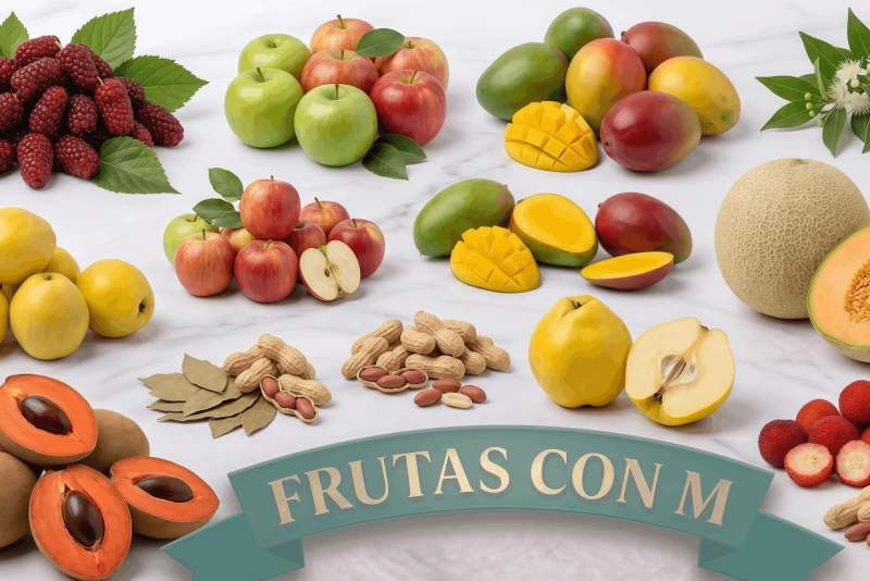 Variedad de frutas que comienzan con la letra M