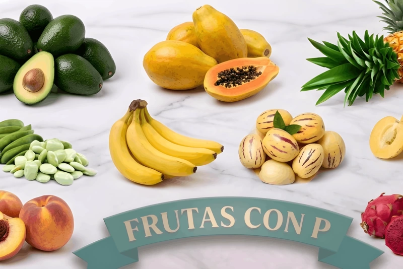 Variedad de frutas que comienzan con la letra P