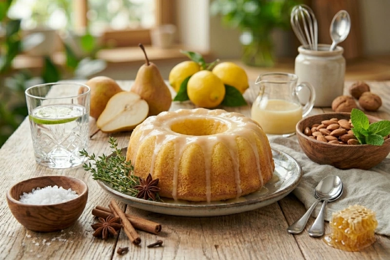 Budín de limón casero esponjoso y delicioso en rebanadas