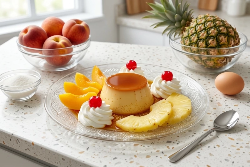 Delicioso postre pijama servido en elegantes copas de cristal