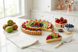 Deliciosa tarta de frutas frescas y coloridas