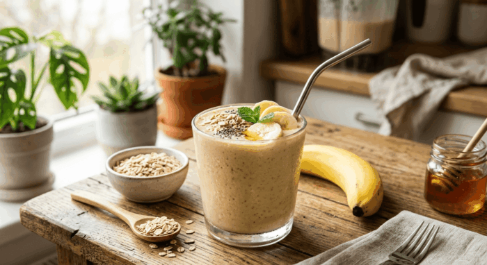 Batido de plátano con avena