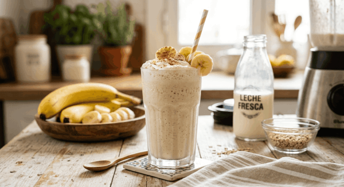 Batido de plátano con leche