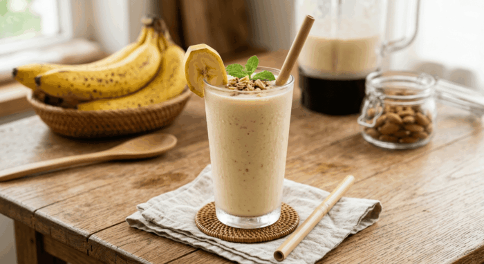 Batido de plátano sin leche